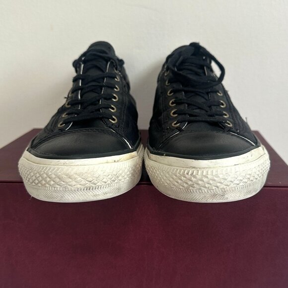 Converse John Varvatos All Star Low Top Sneakers Black Leather Size US Mens 11 - Picture 4 of 13